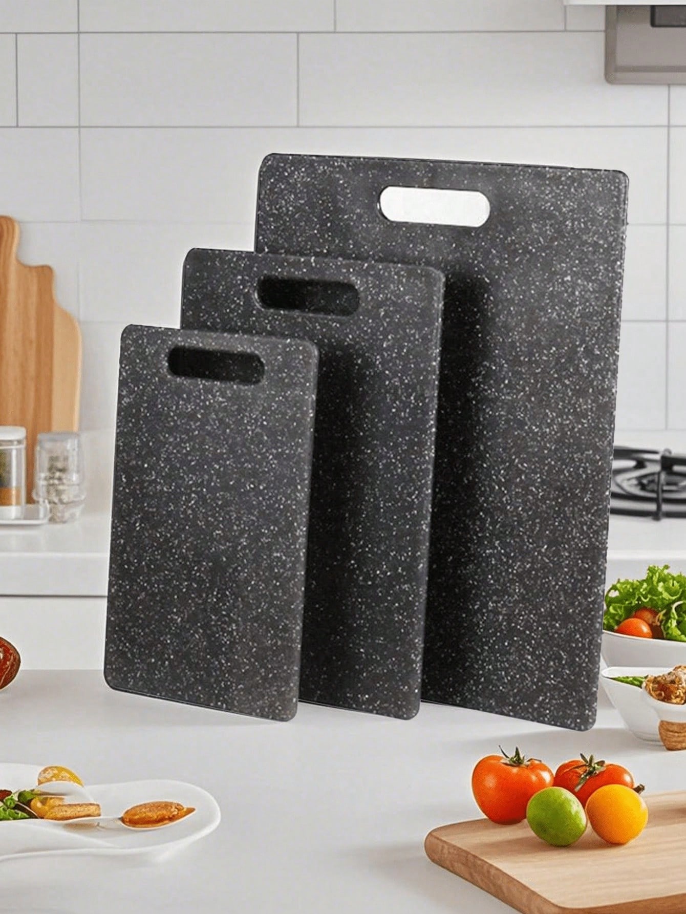 Meal Prep Kinder - Mermer Desenli Kesme Tahtası Seti (1/3