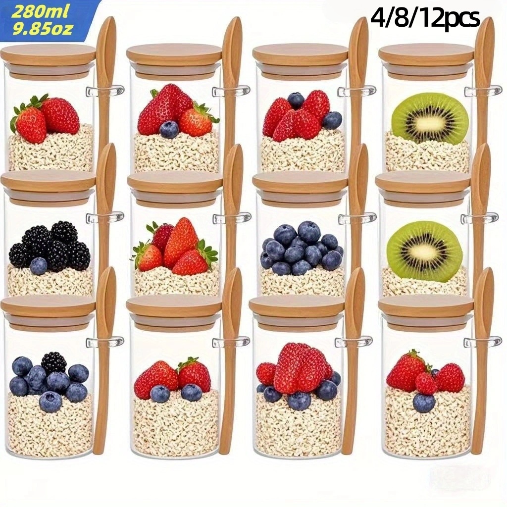 Meal Prep Ideas - 4/8/12 Adet, Kapaklı Yulaf Ezmesi Kahvaltı