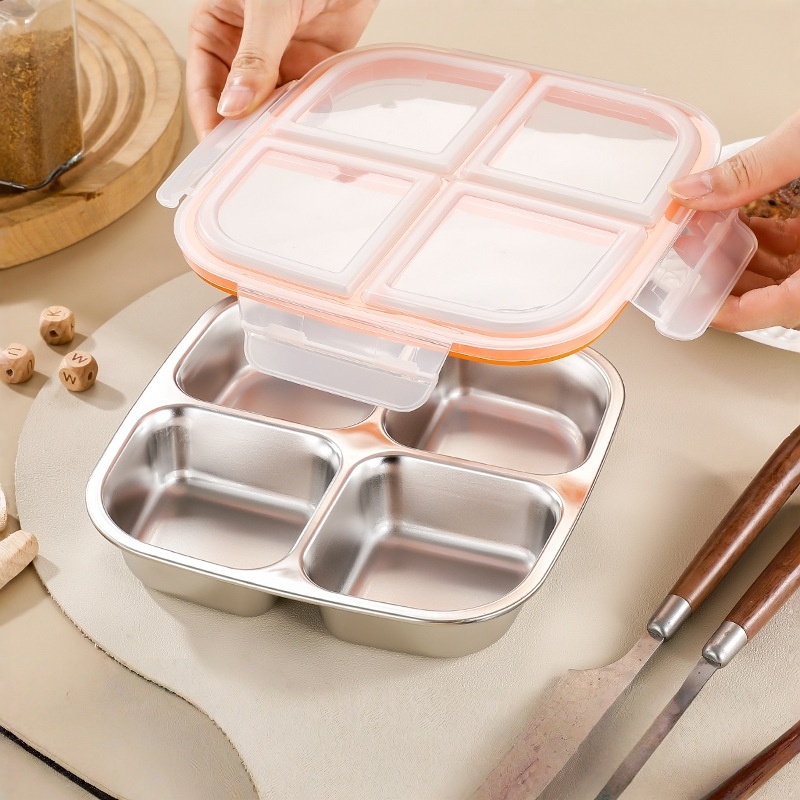 Meal Prep Kinder - 304 Paslanmaz Çelik Öğle Yemeği Kutusu,