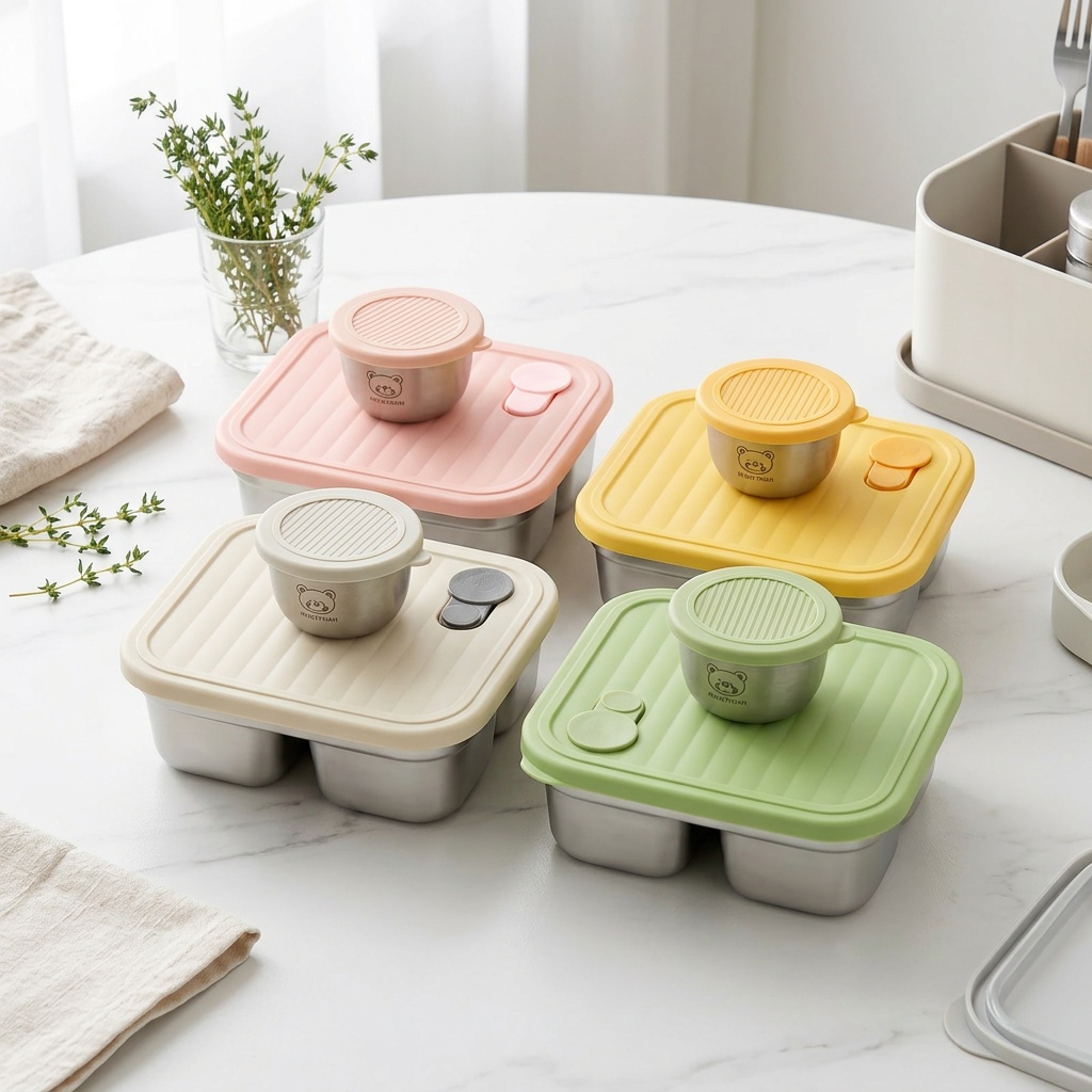 Meal Prep Kinder - 304 Paslanmaz Çelik Bento Öğle Yemeği