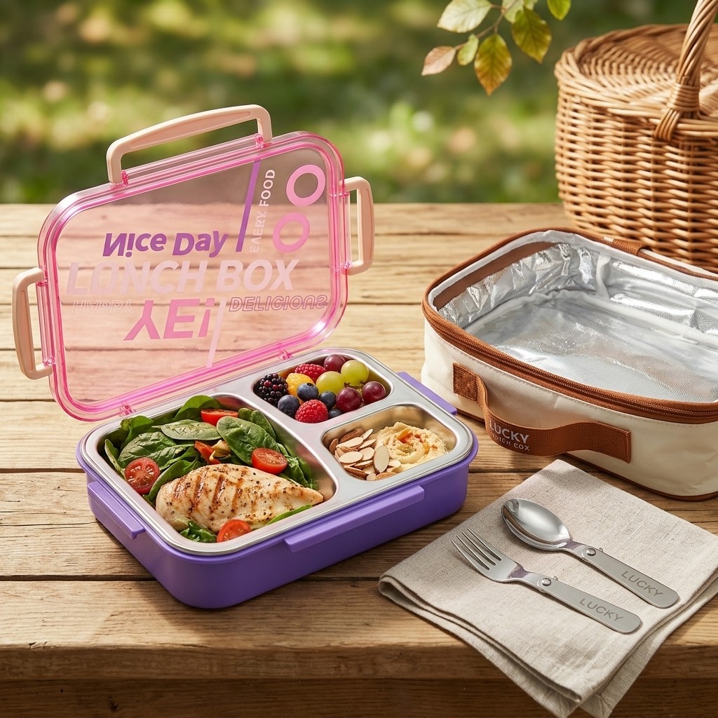 Meal Prep Kinder - Mikrodalgada Kullanılabilir 304 Paslanmaz Çelik Bento