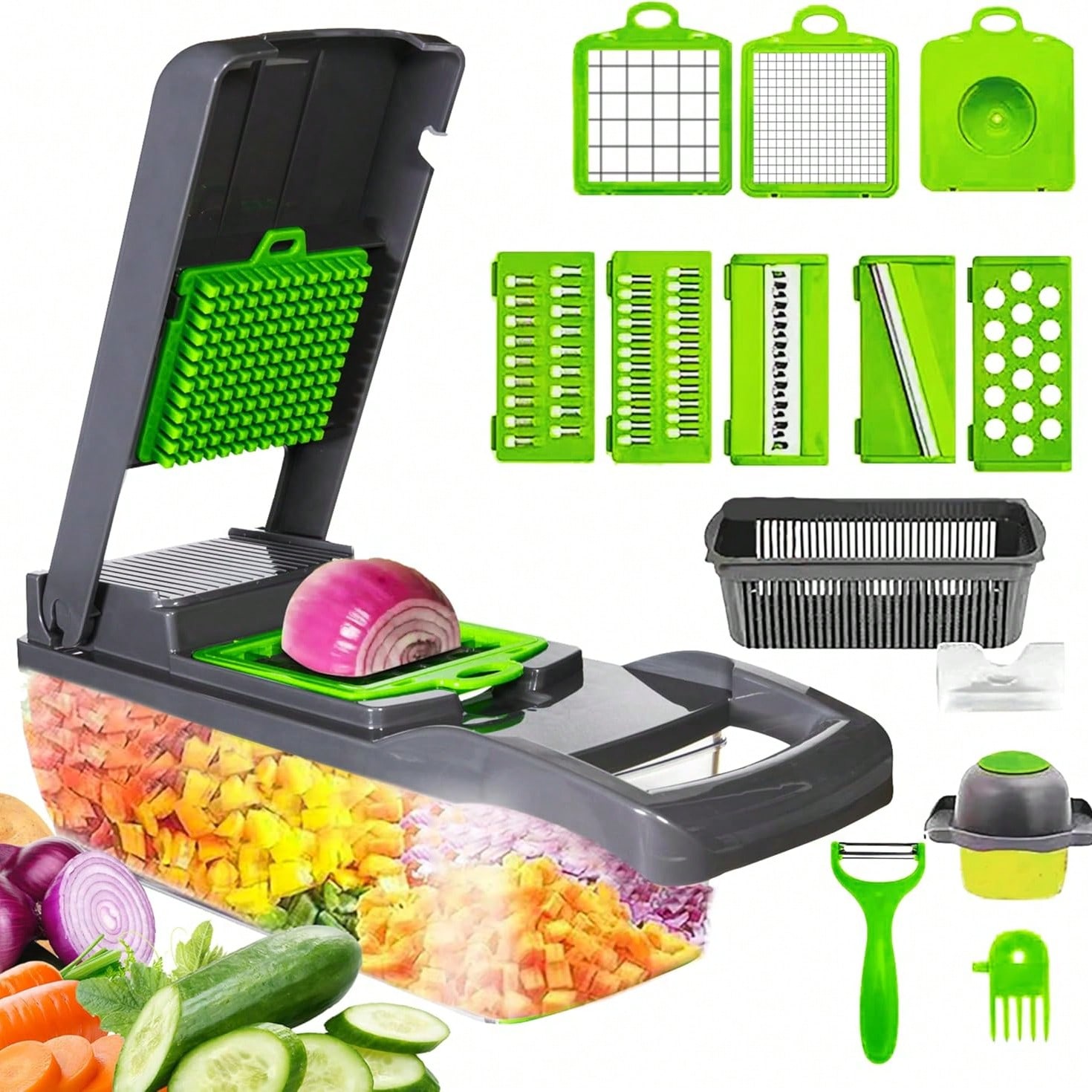 Mandoline Slicer Guard - Çok Fonksiyonlu 15'i 1 Arada Sebze