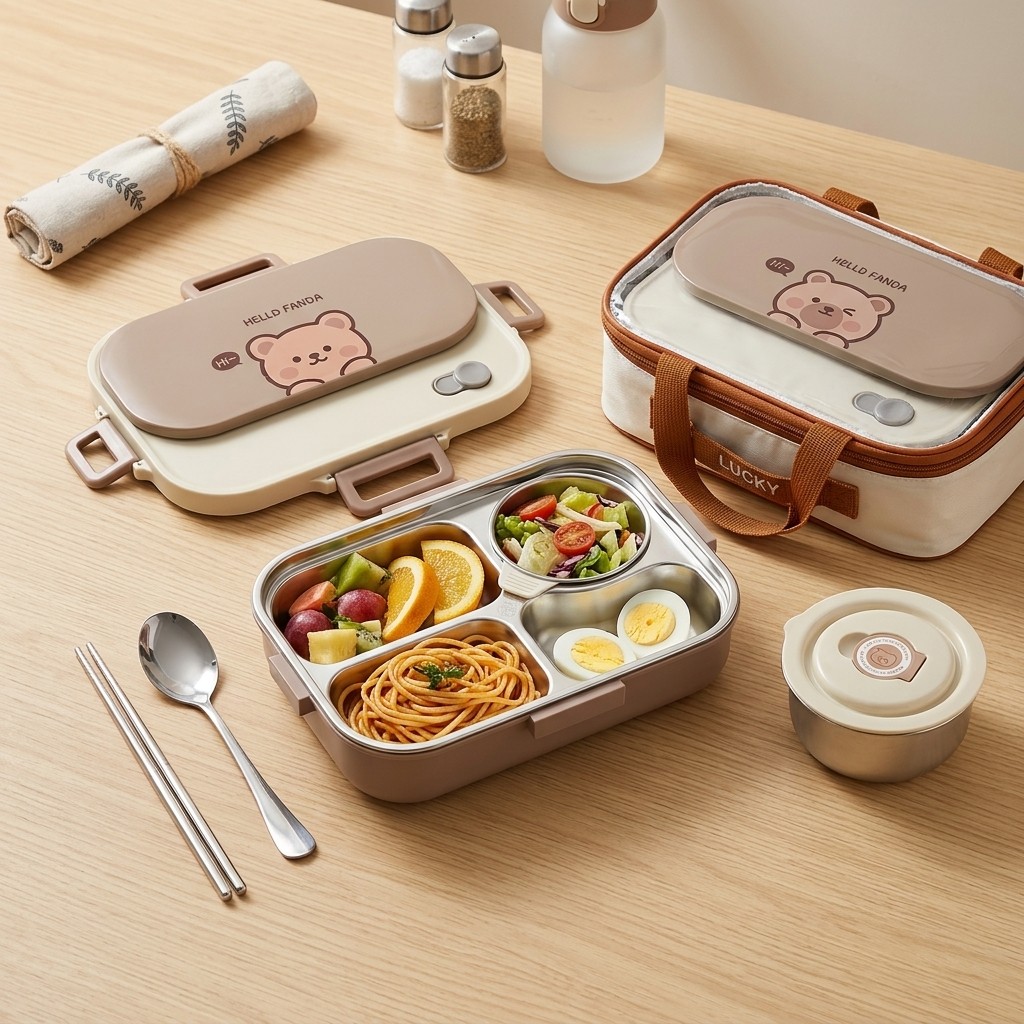 Meal Prep Kinder - 304 Paslanmaz Çelik Bento Kutusu Sızdırmaz