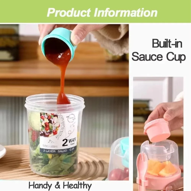 Taşınabilir Salata Kabı Çift K - Salad Container Jar incelemesi ve fiyatı